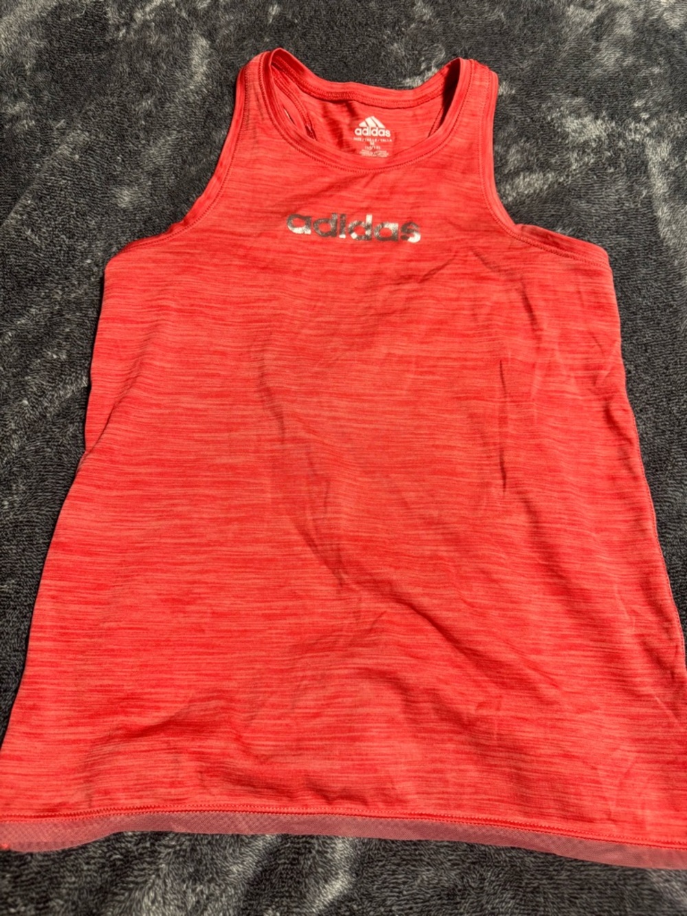 Adidas Redish-Orange Heather Racerback Tank Top